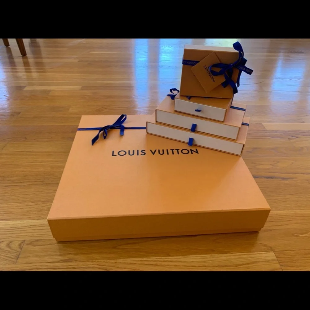 Authentic Louis Vuitton Empty Drawer Storage Gift Box Ribbon 11.5”x6.5”x1.6”